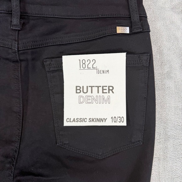 New 1822 Classic Skinny Butter Denim Jeans Womens Size 10/30 Black Stretch Pants - Picture 5 of 7